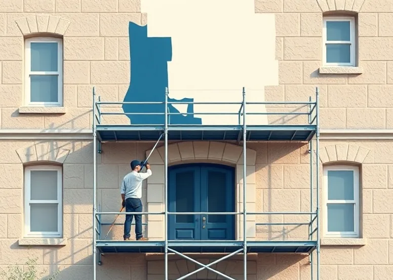 Ravalement de façade en pierre, nettoyage et application d'enduit